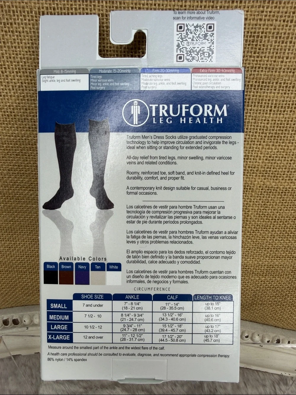 Truform Men's Dress Compression Knee High Socks - Navy